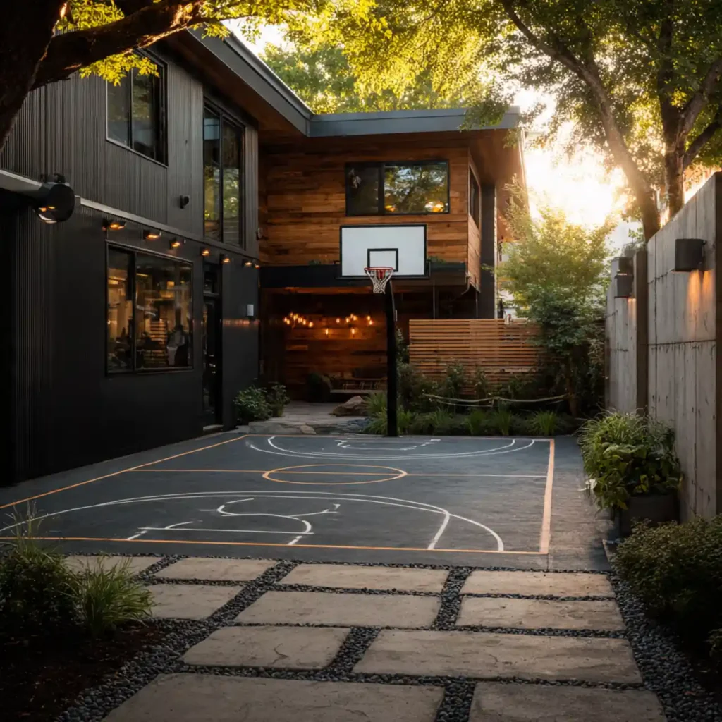 1-Backyard Basketball Court Ideas