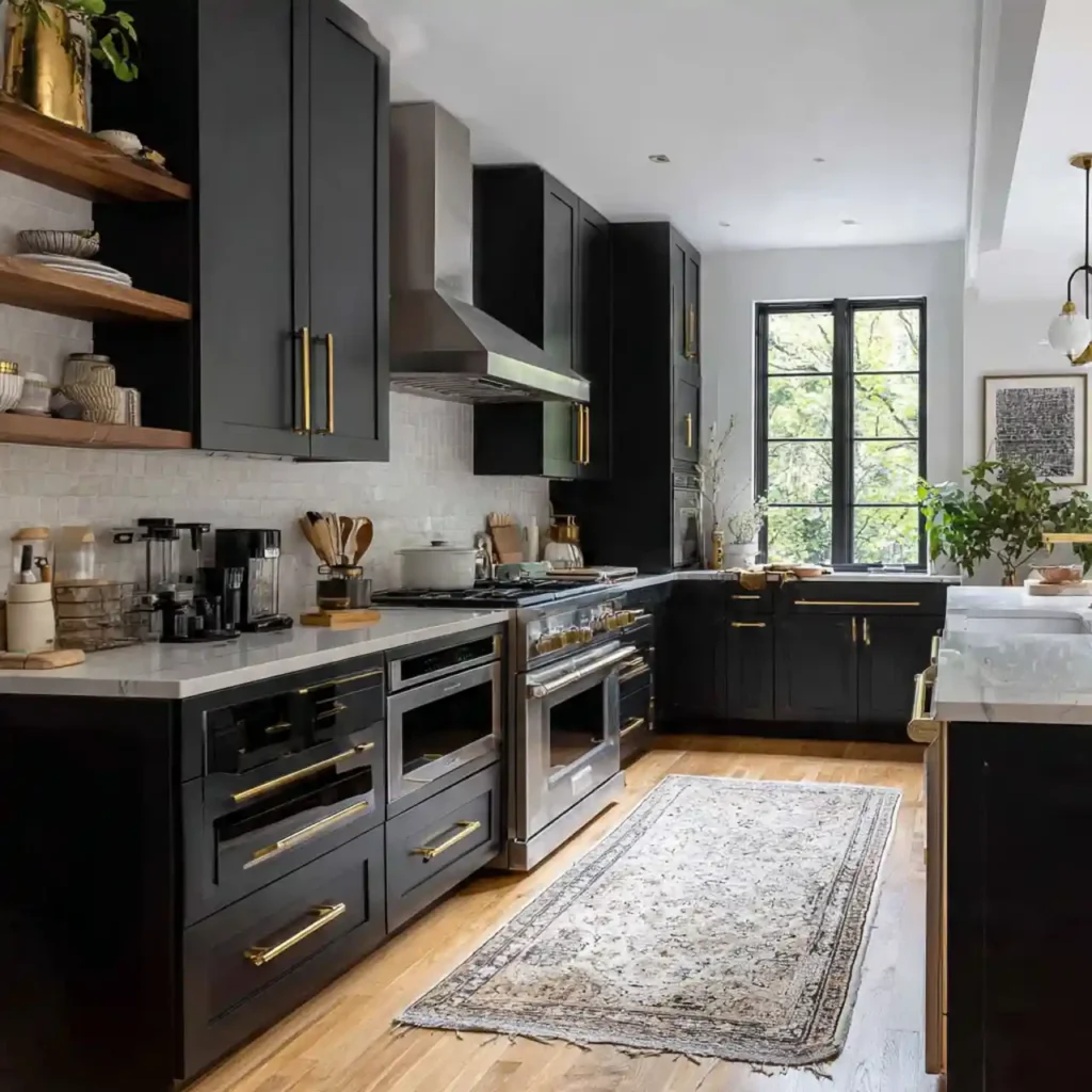 1-Black Kitchen Cabinets