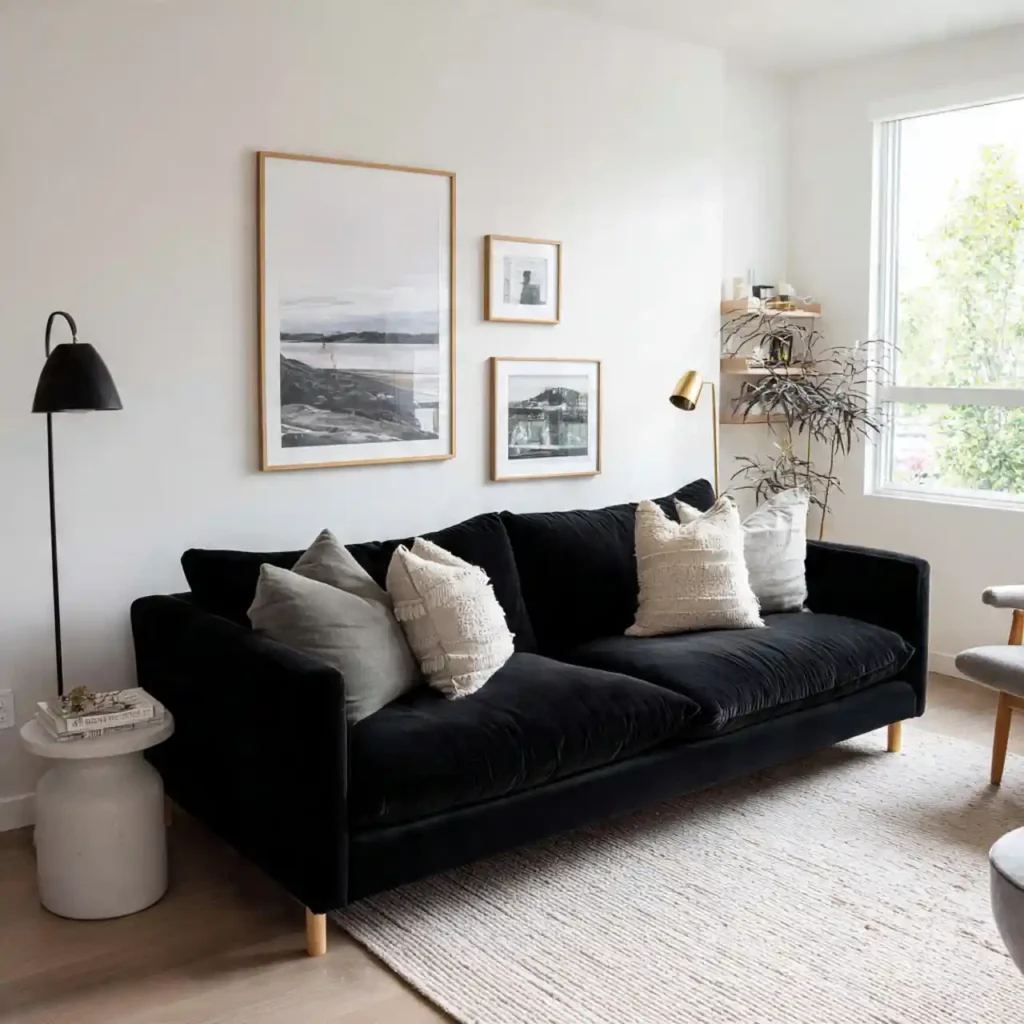 1-Black Sofa Living Room Ideas