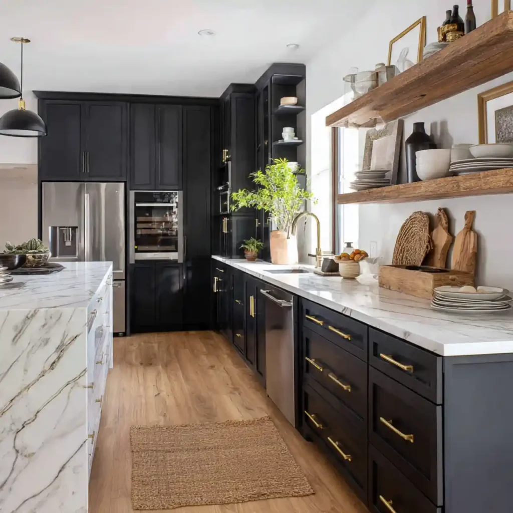 1-Dark Kitchen Cabinet Ideas