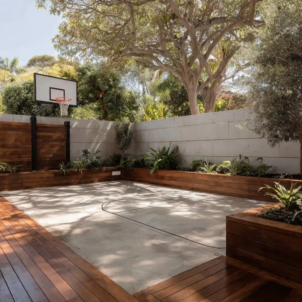 10-Backyard Basketball Court Idea