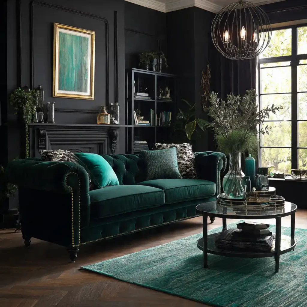 10-Black Living Room Idea