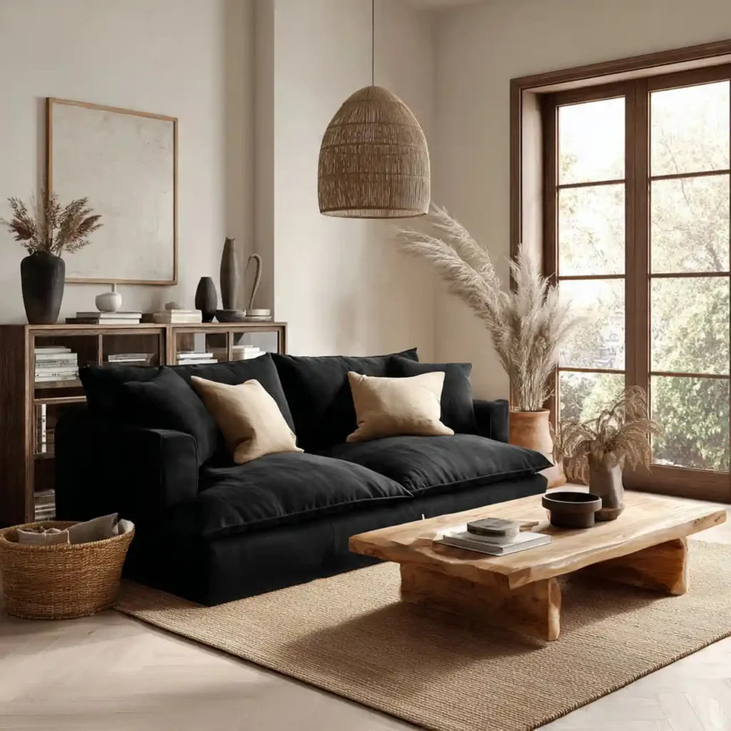 10-Black Sofa Living Room Idea