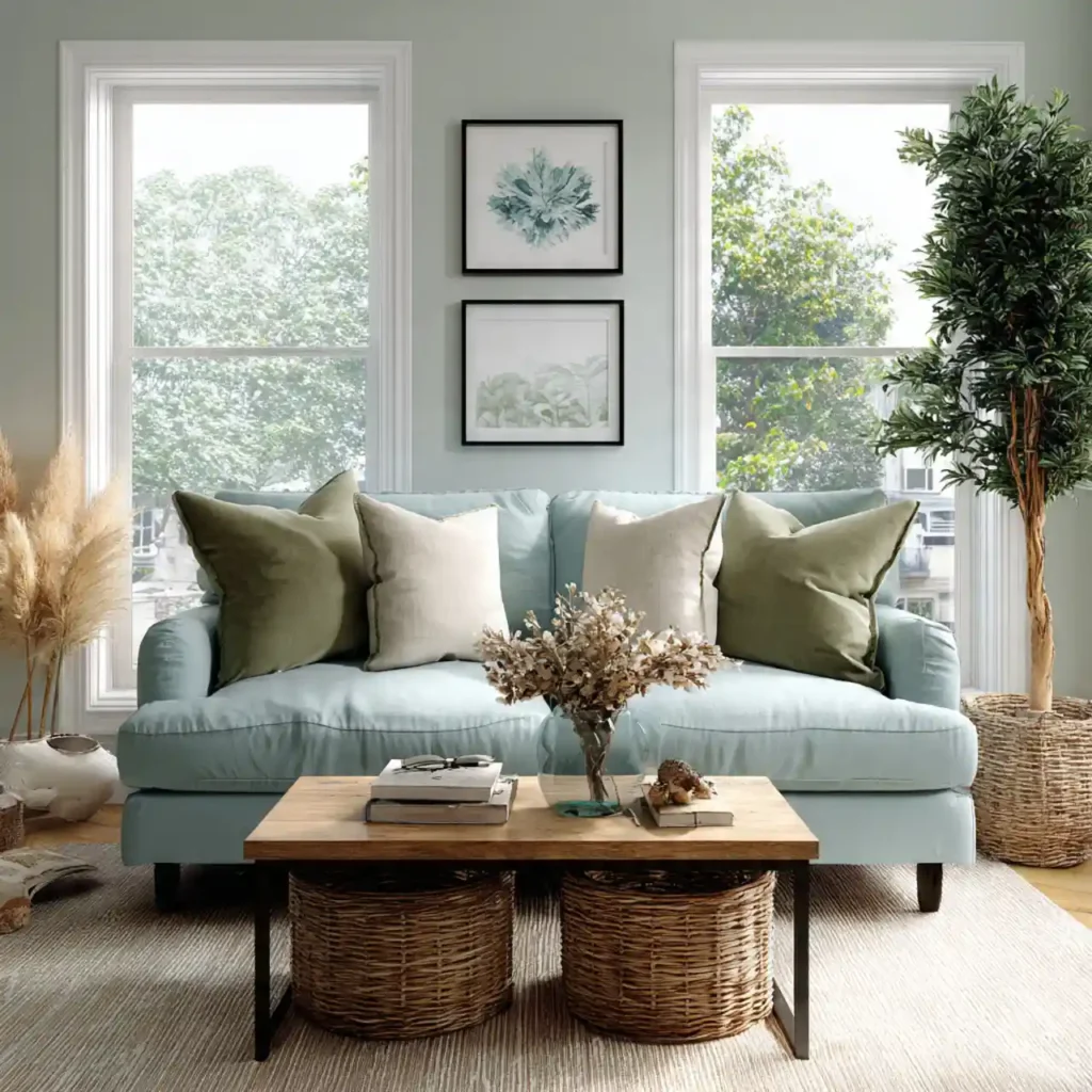 10-Blue and Green Living Room Idea