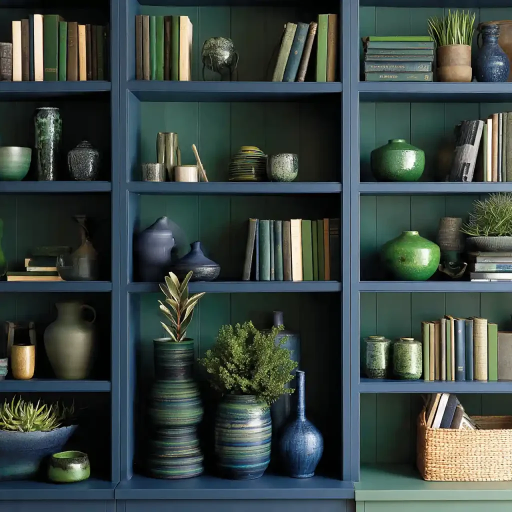 14-Blue and Green Living Room Idea