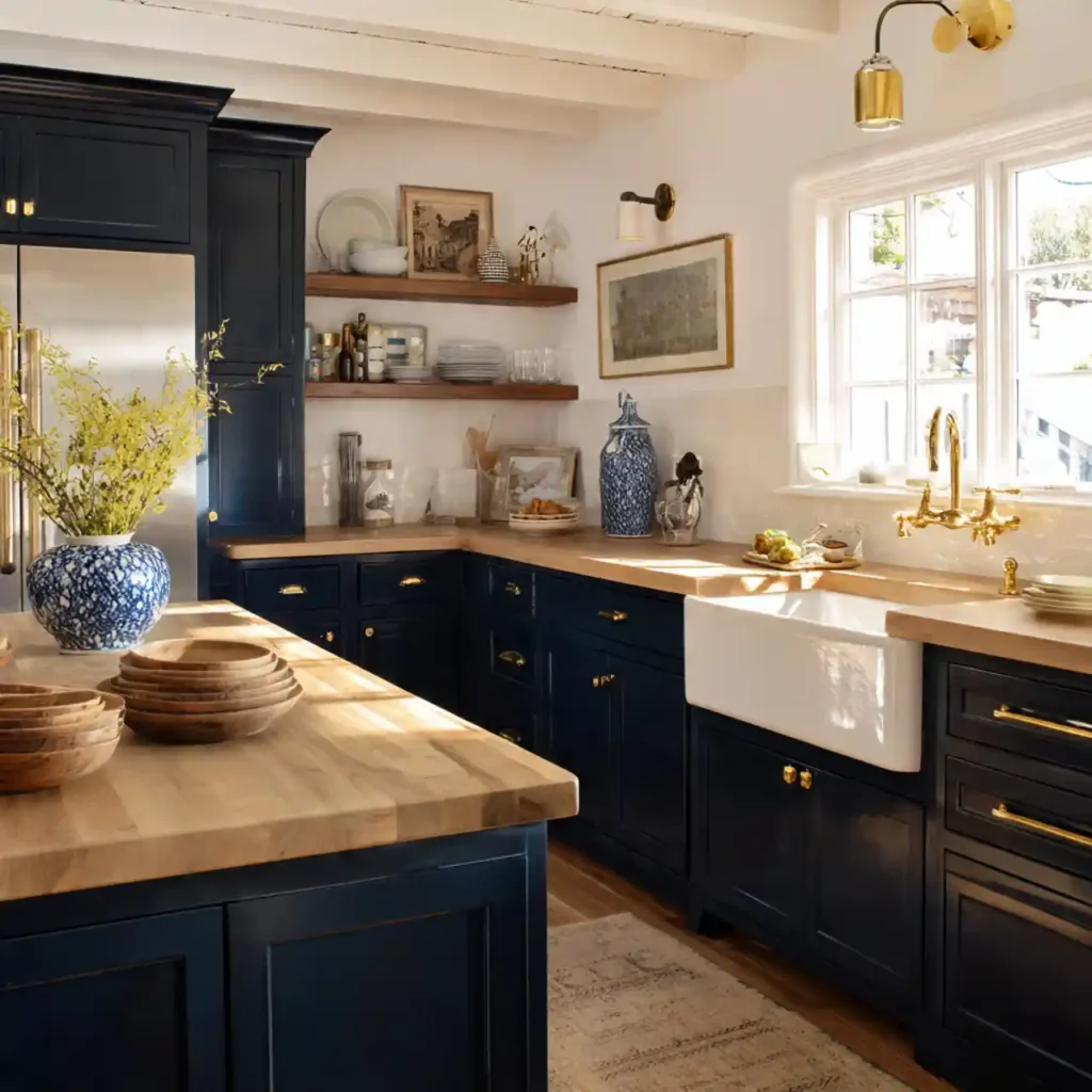 14-Dark Kitchen Cabinet Idea