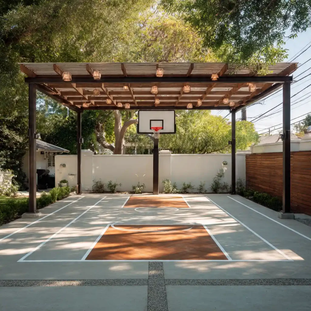 15-Backyard Basketball Court Idea