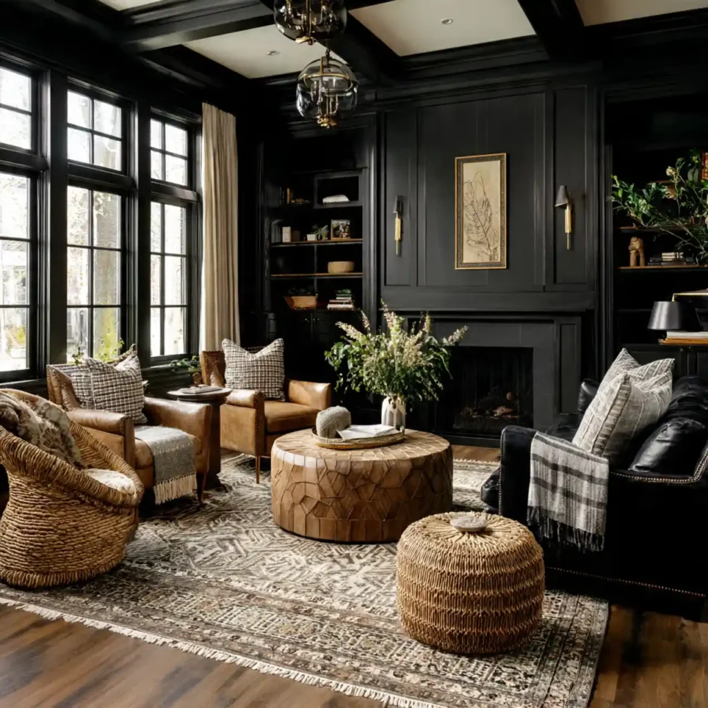 16-Black Living Room Idea
