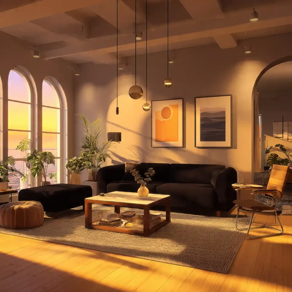 16-Black Sofa Living Room Idea