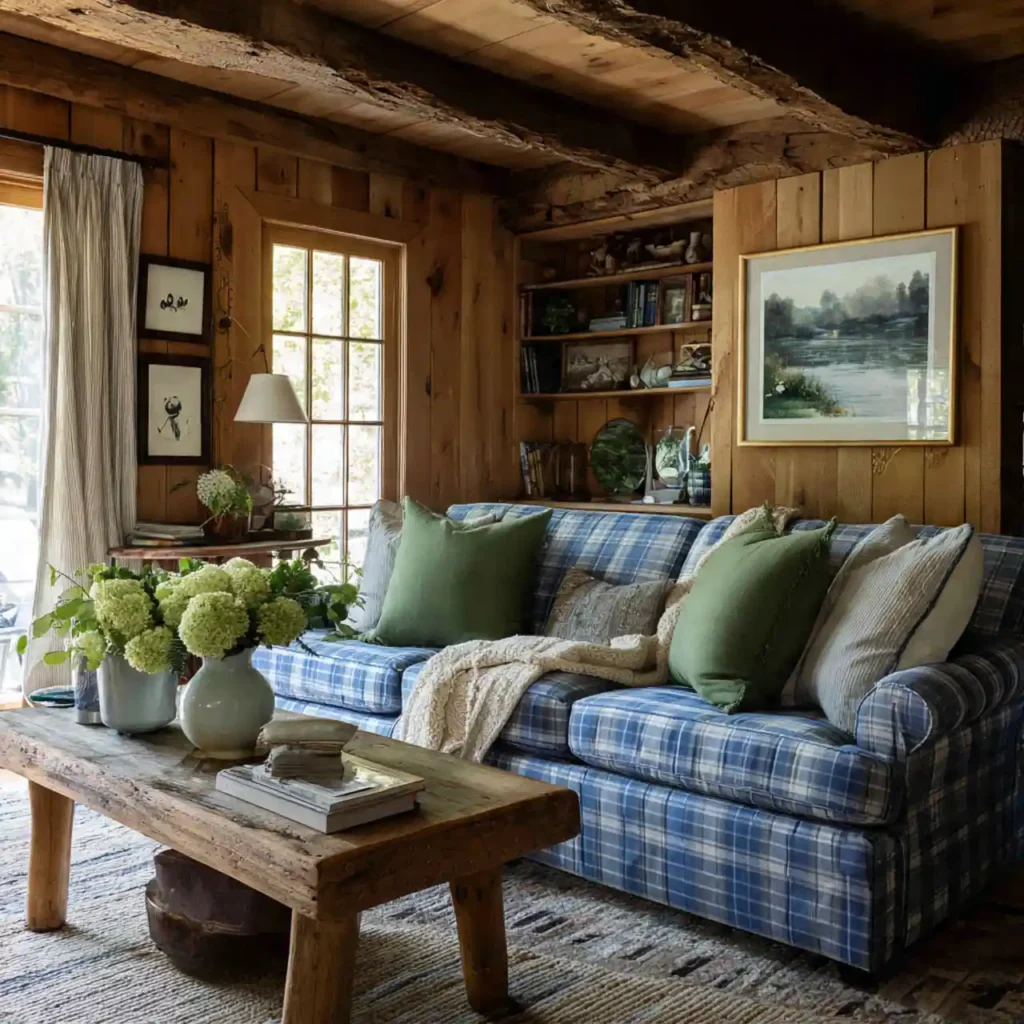 16-Blue and Green Living Room Idea