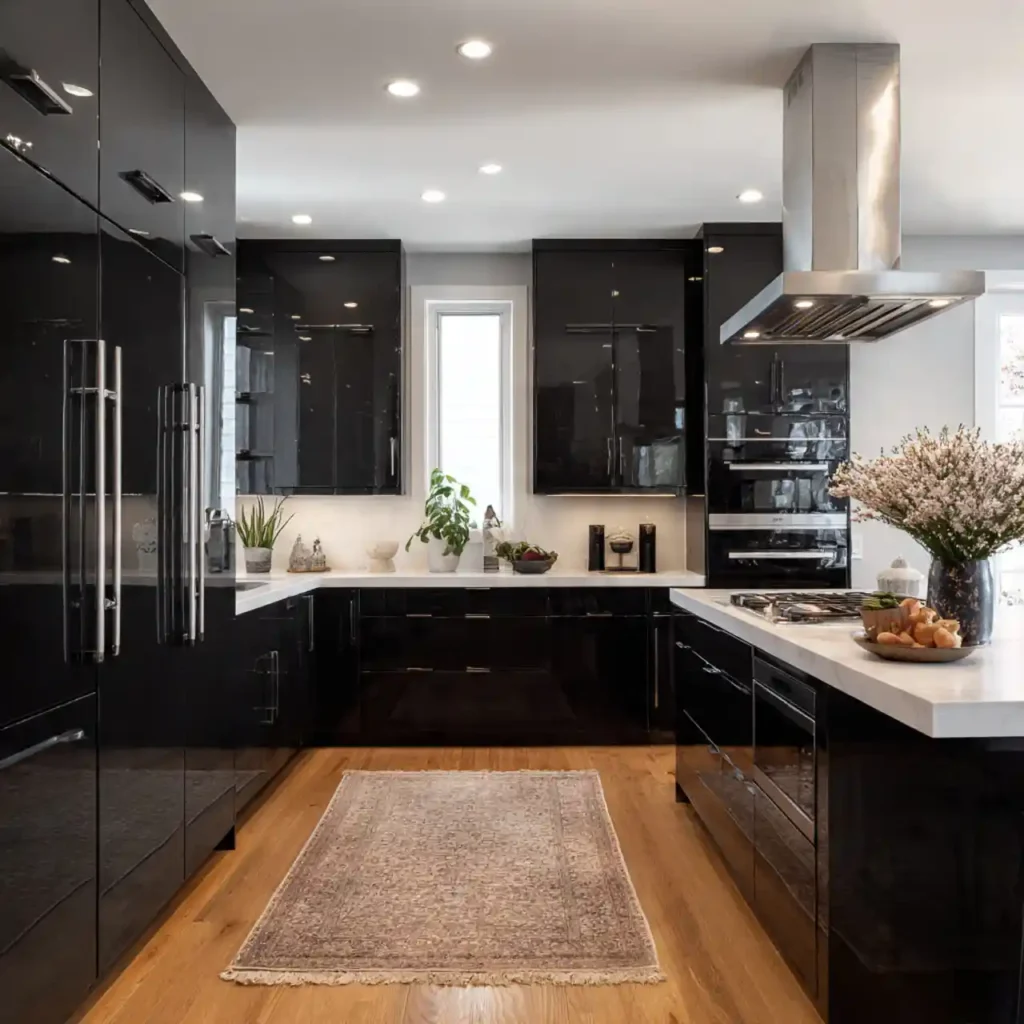 16-Dark Kitchen Cabinet Idea