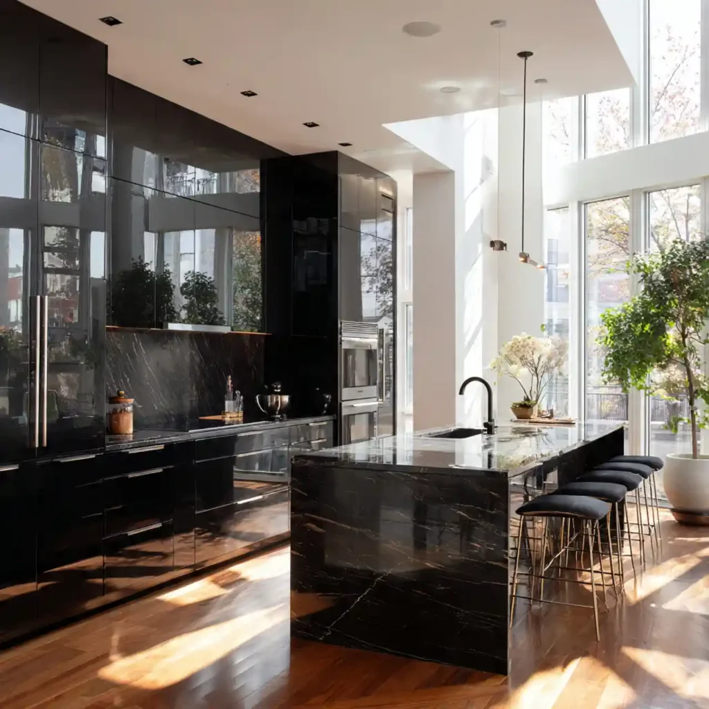 17-Black Kitchen Idea