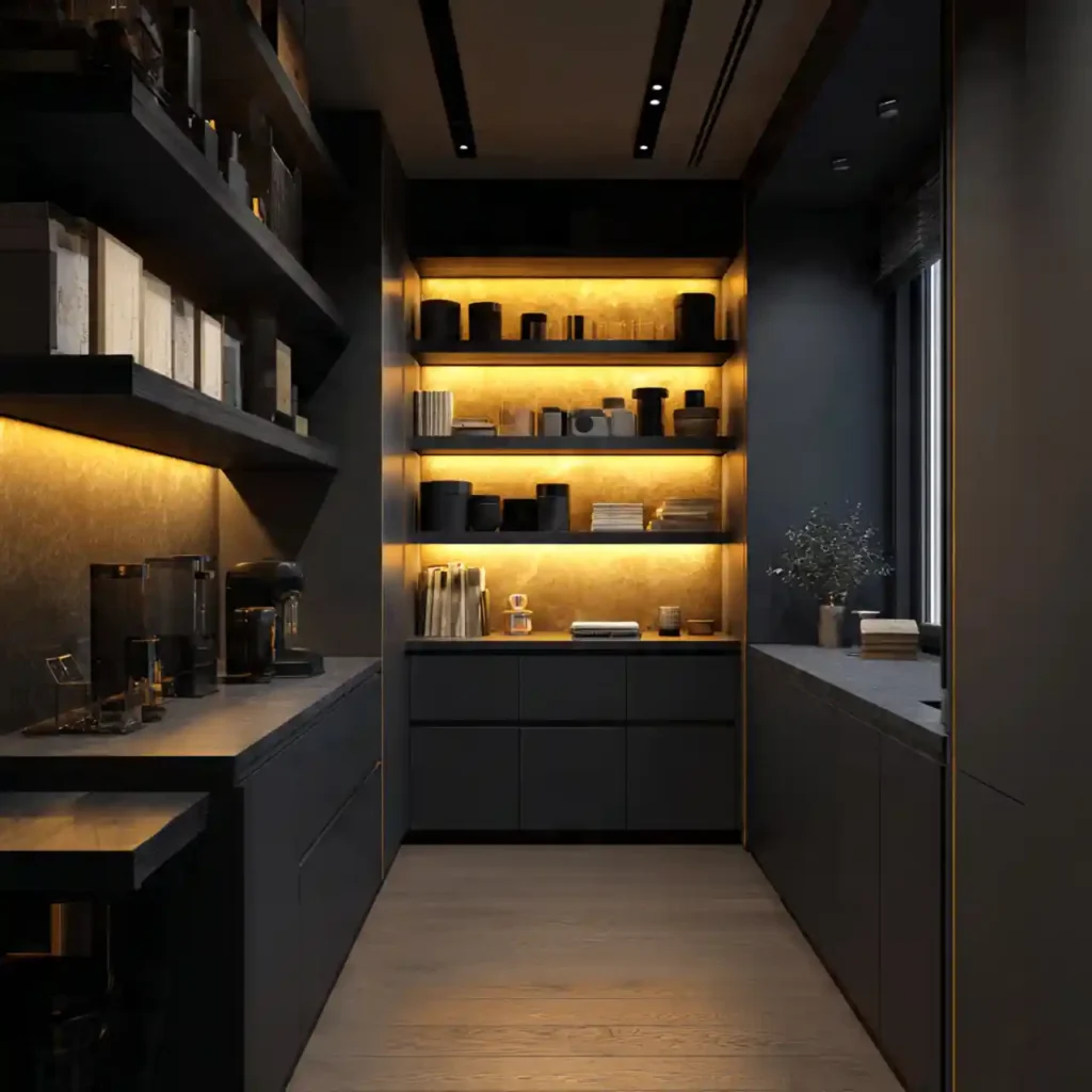 17-Dark Kitchen Cabinet Idea