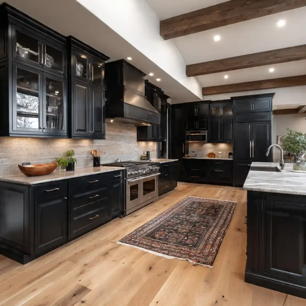 18-Dark Kitchen Cabinet Idea