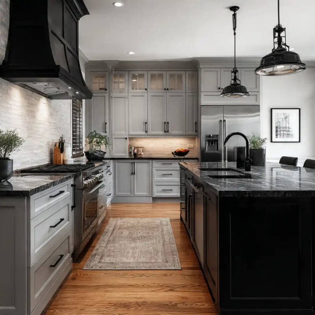 19-Black Kitchen Idea