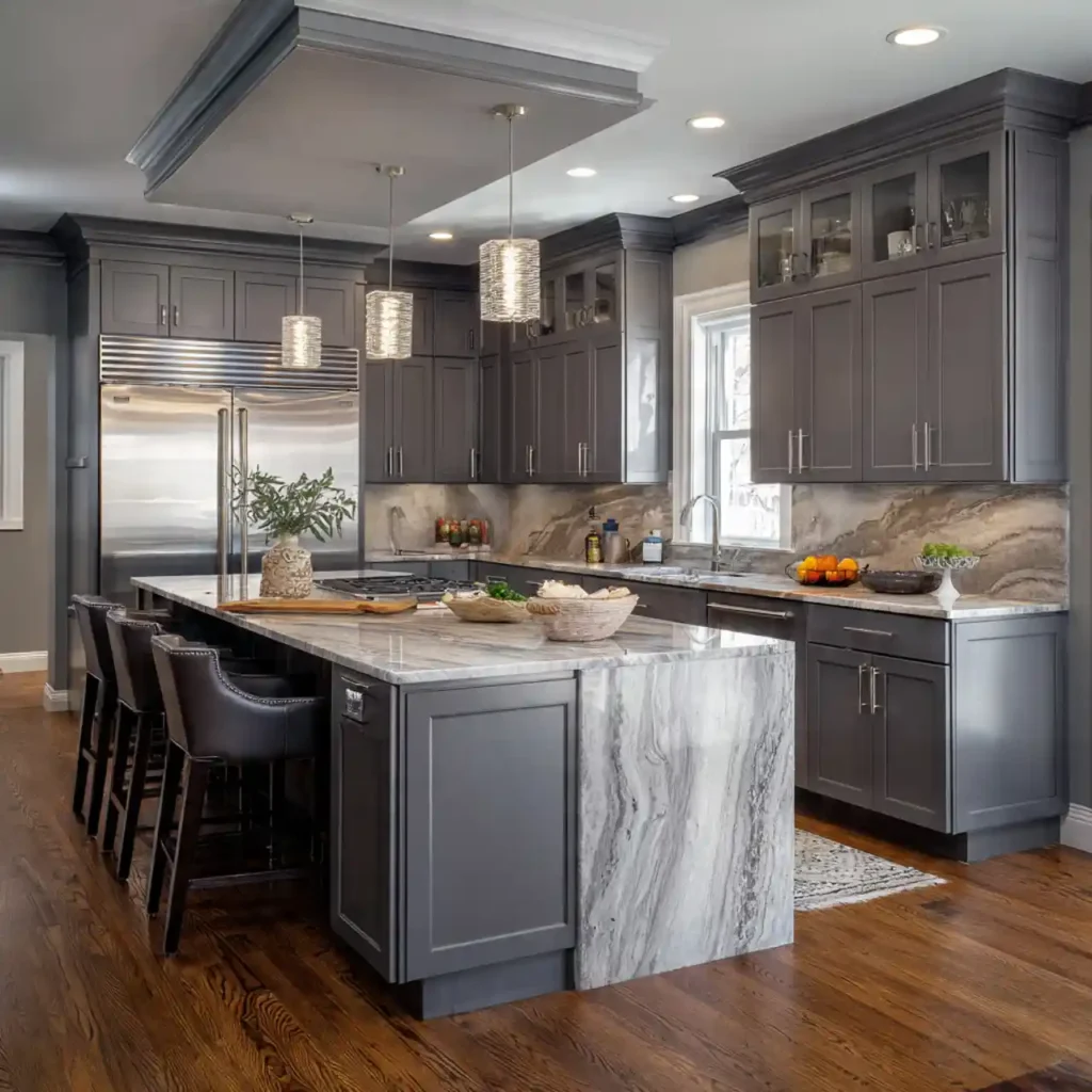 19-Dark Kitchen Cabinet Idea