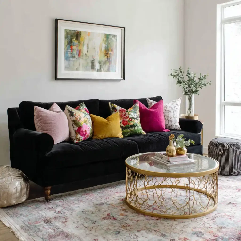 2-Black Living Room Idea