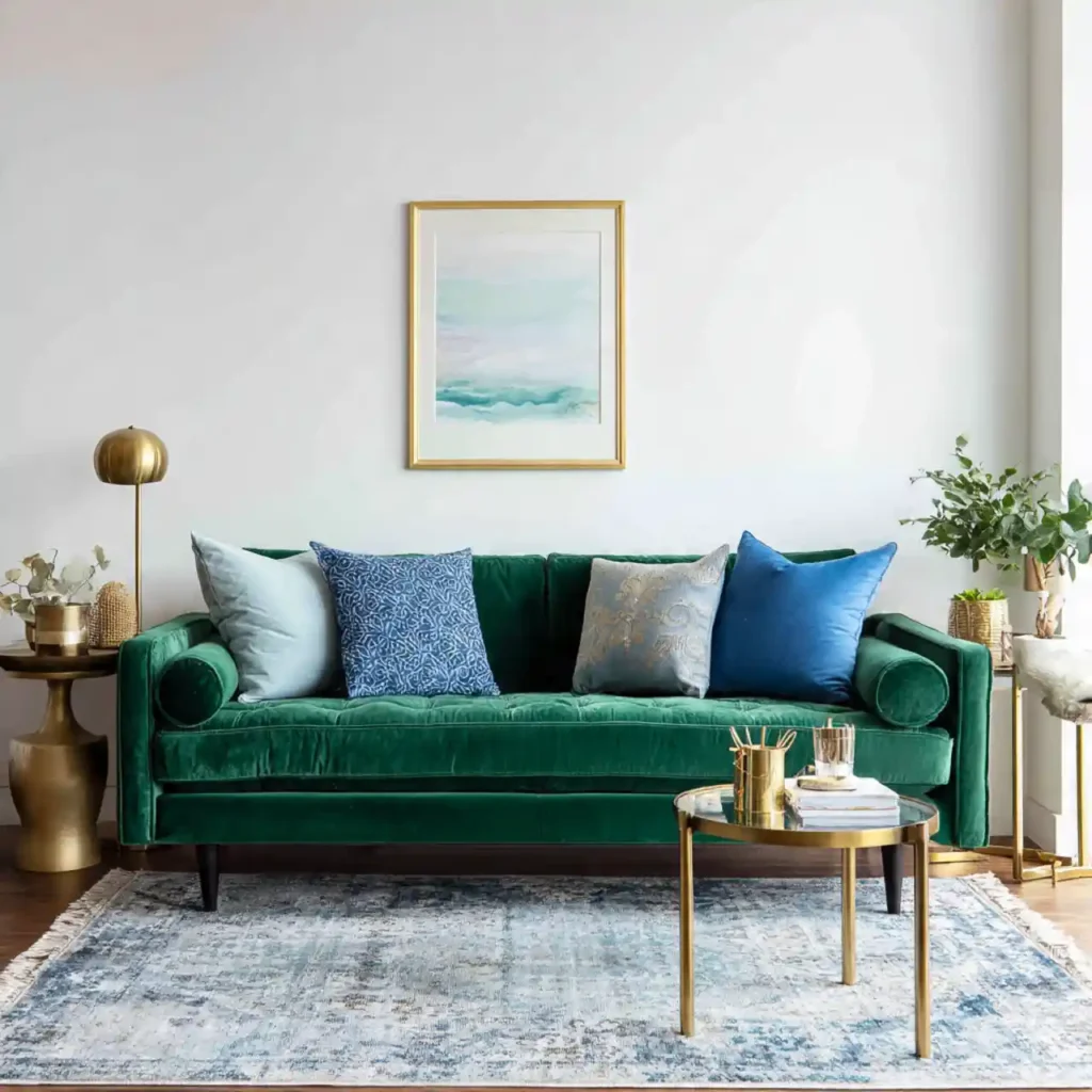 2-Blue and Green Living Room Idea
