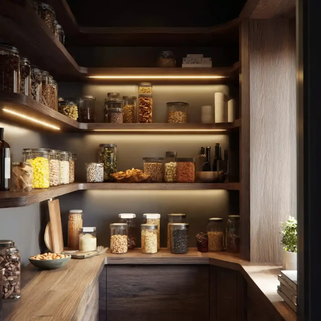 2-Corner Kitchen Pantry Idea