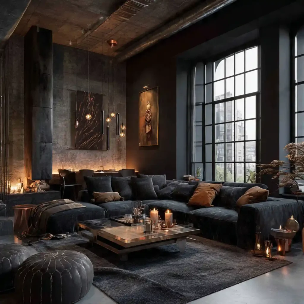 21-Black Living Room Idea