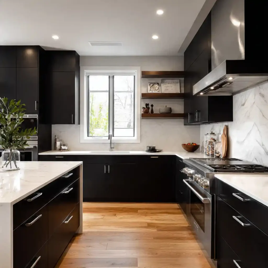 21-Black and White Kitchen Idea