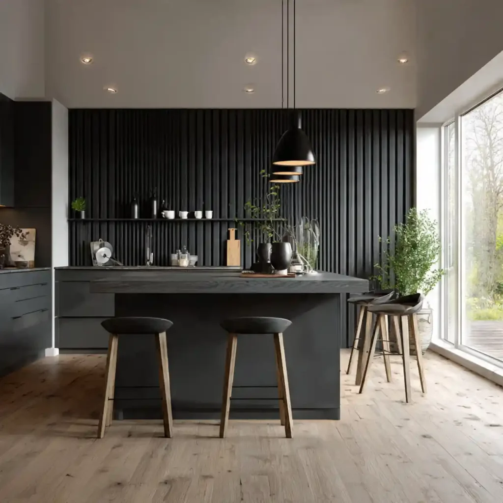 22-Black Kitchen Idea