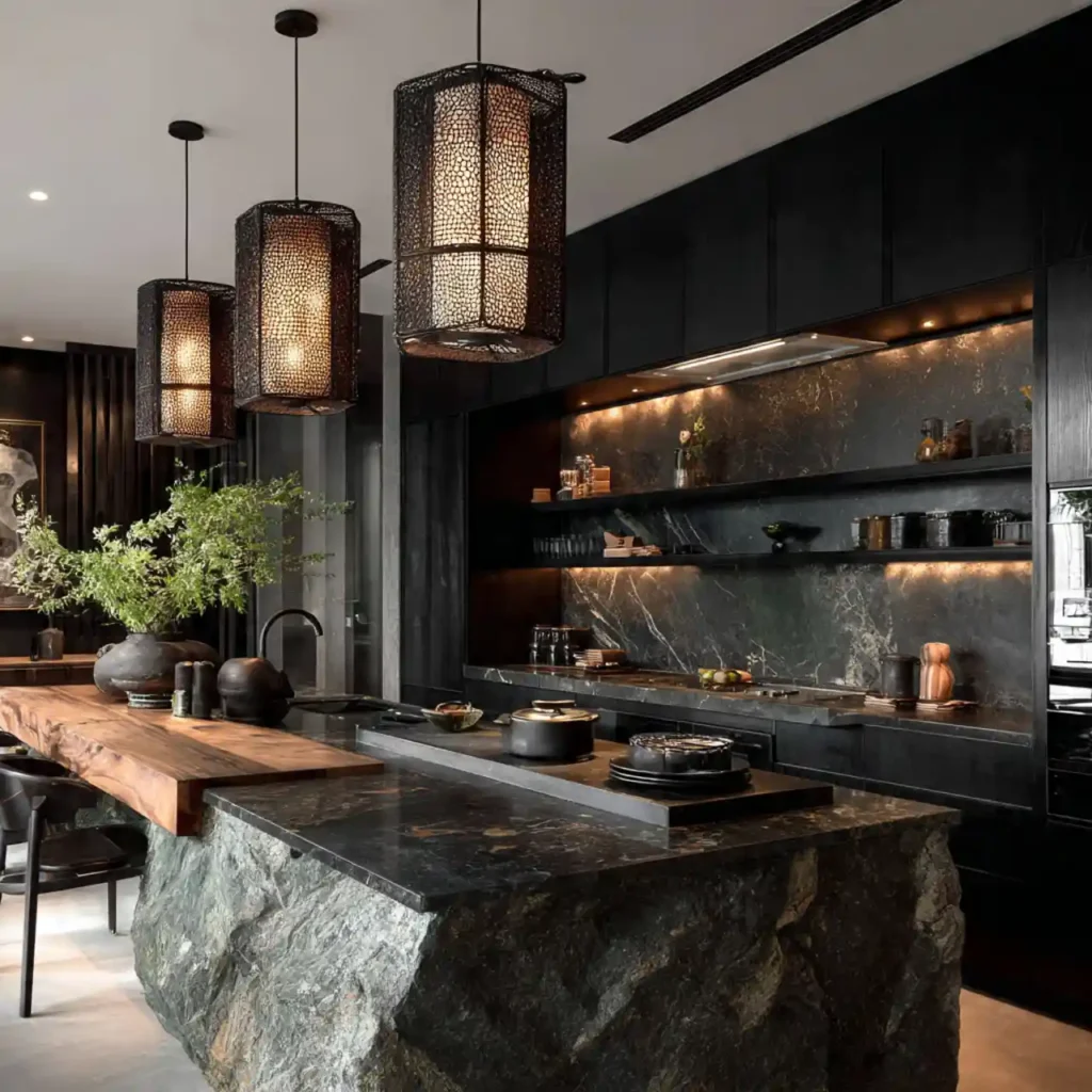 22-Dark Kitchen Cabinet Idea