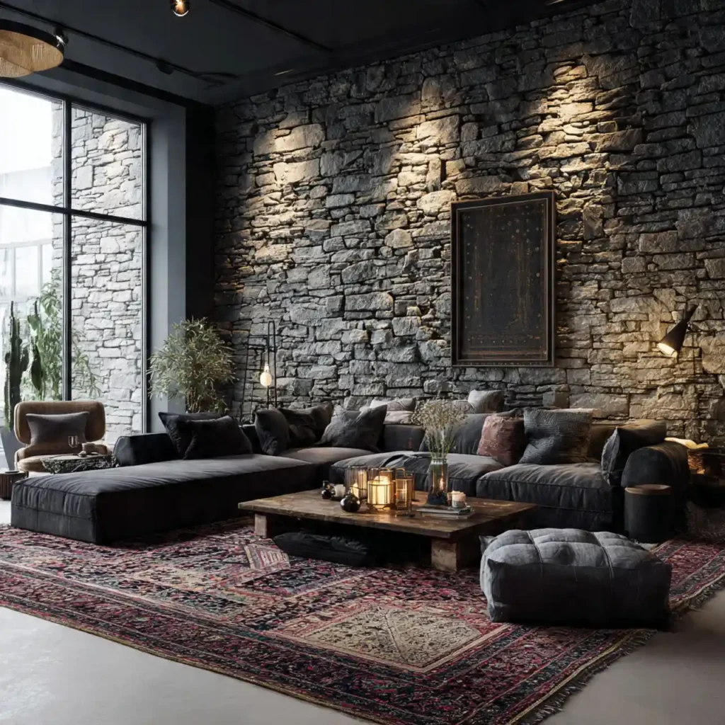 22-living room accent wall idea