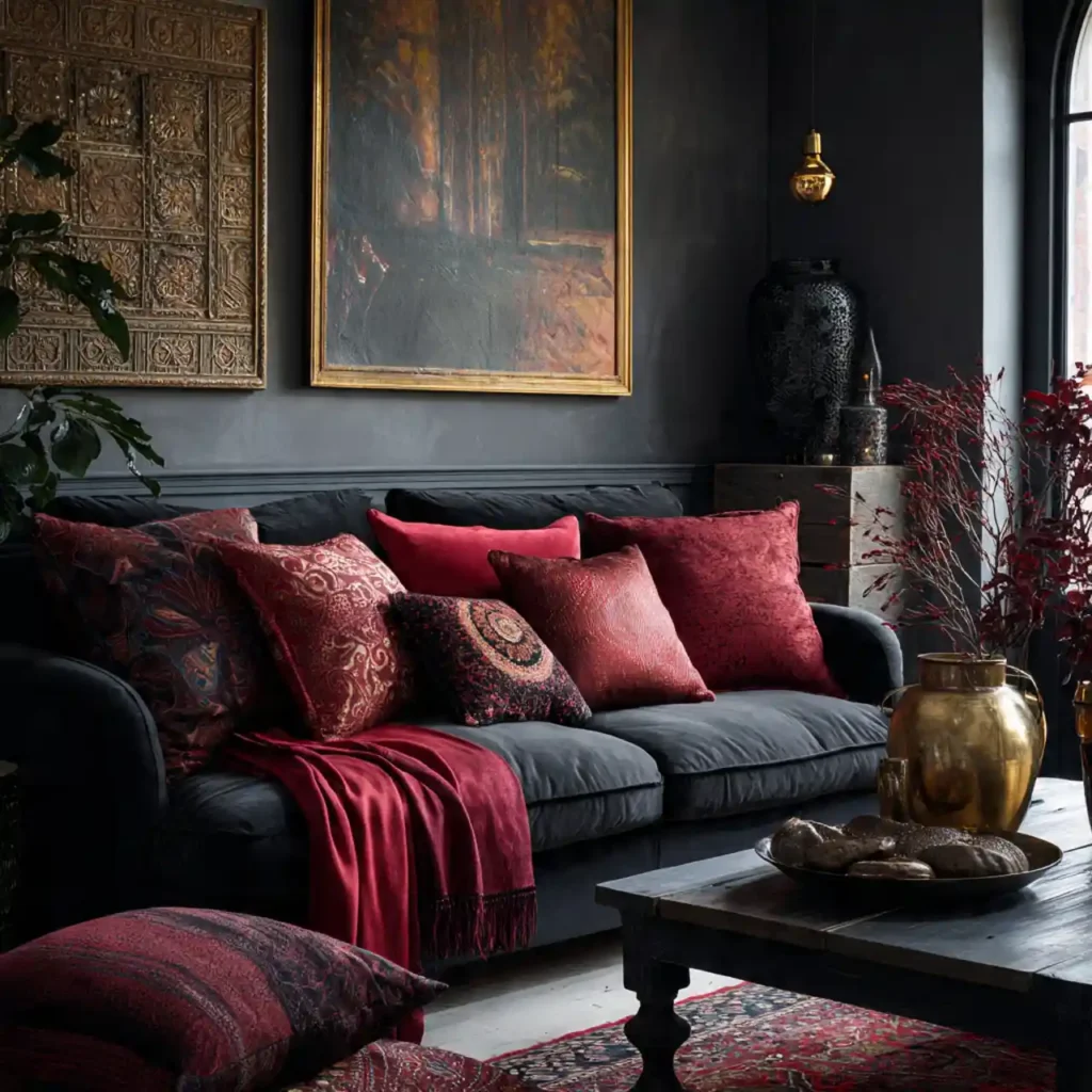 23-Black Living Room Idea