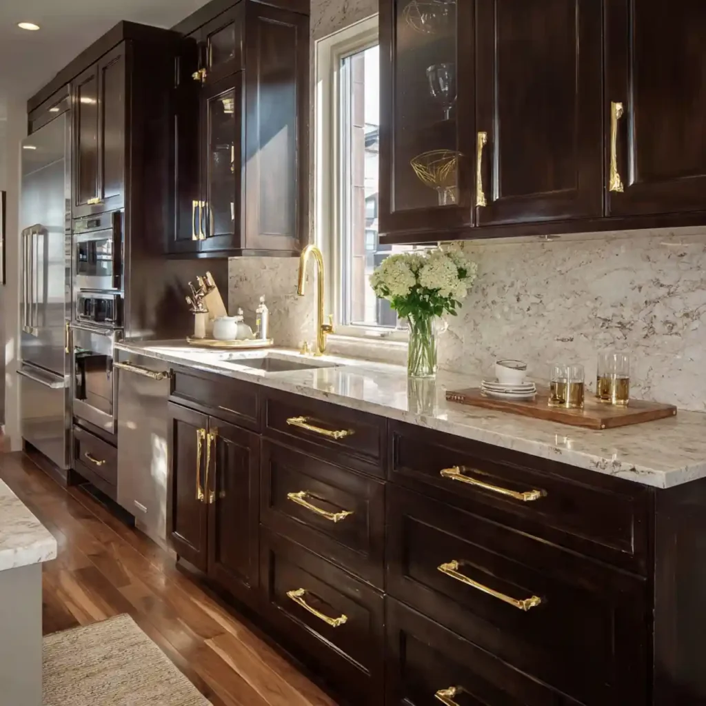 23-Dark Kitchen Cabinet Idea