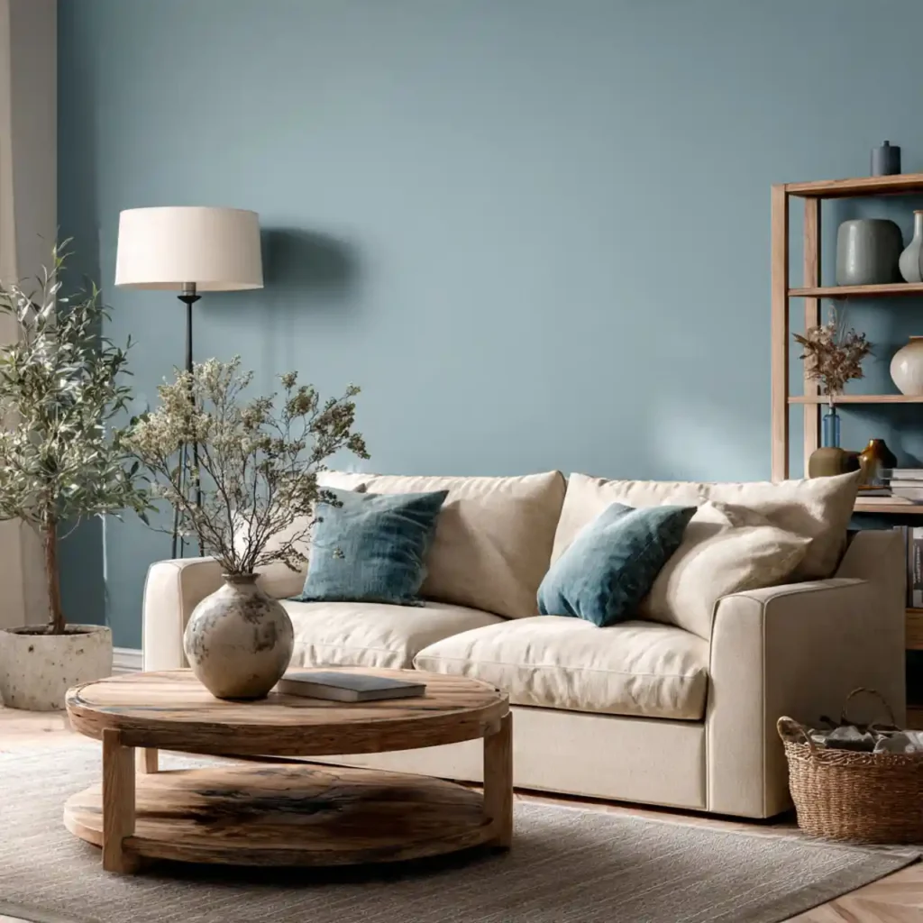 23-living room accent wall idea