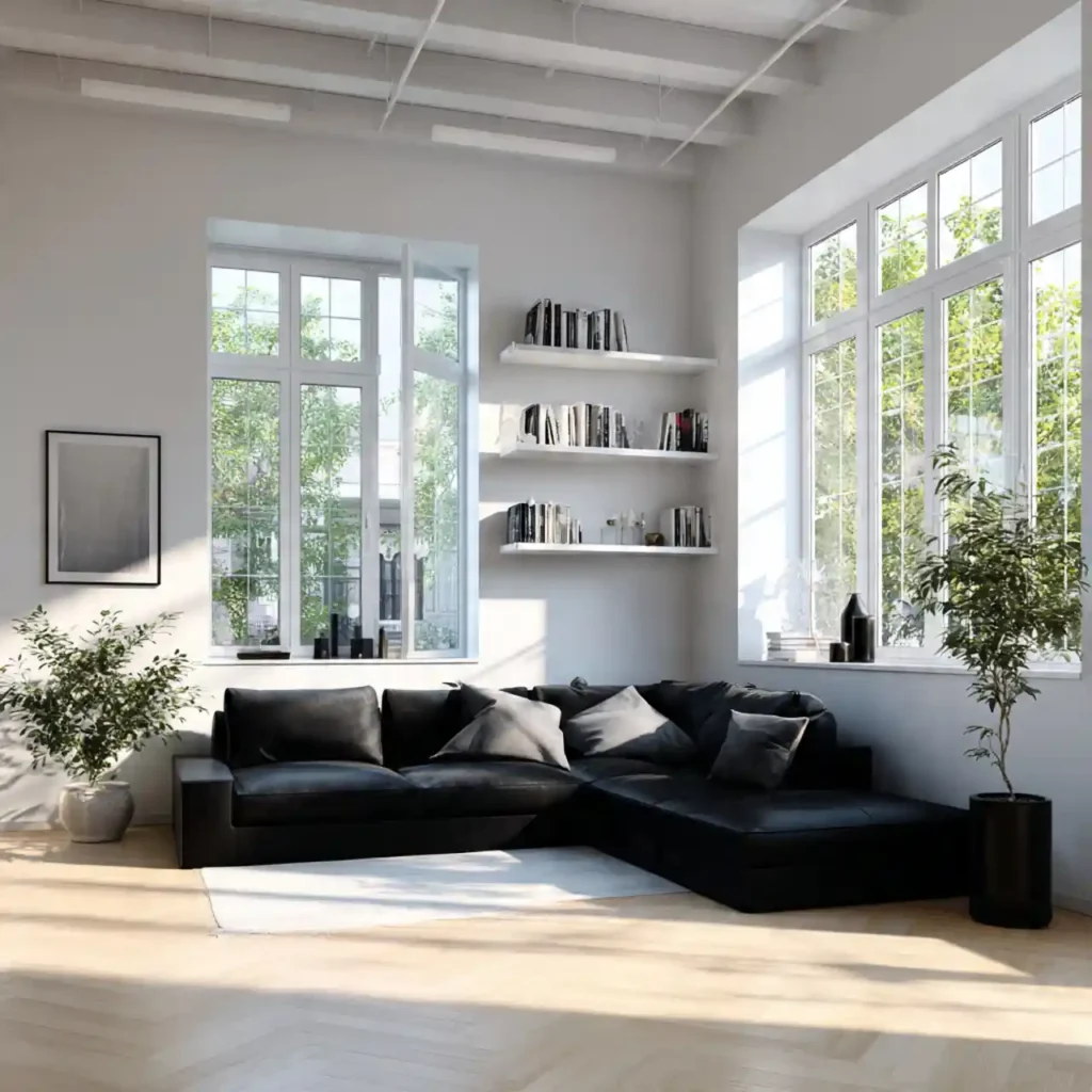 24-Black Sofa Living Room Idea