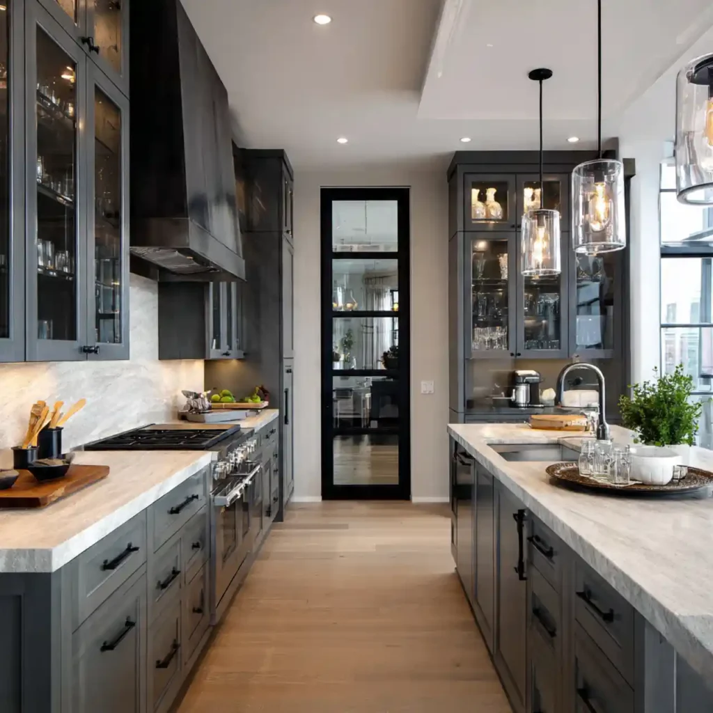 25-Dark Kitchen Cabinet Idea