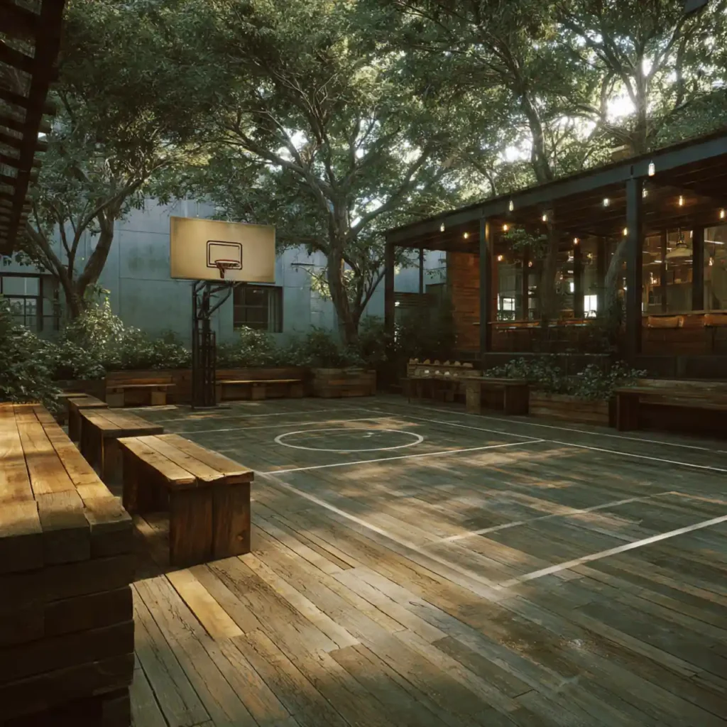 26-Backyard Basketball Court Idea