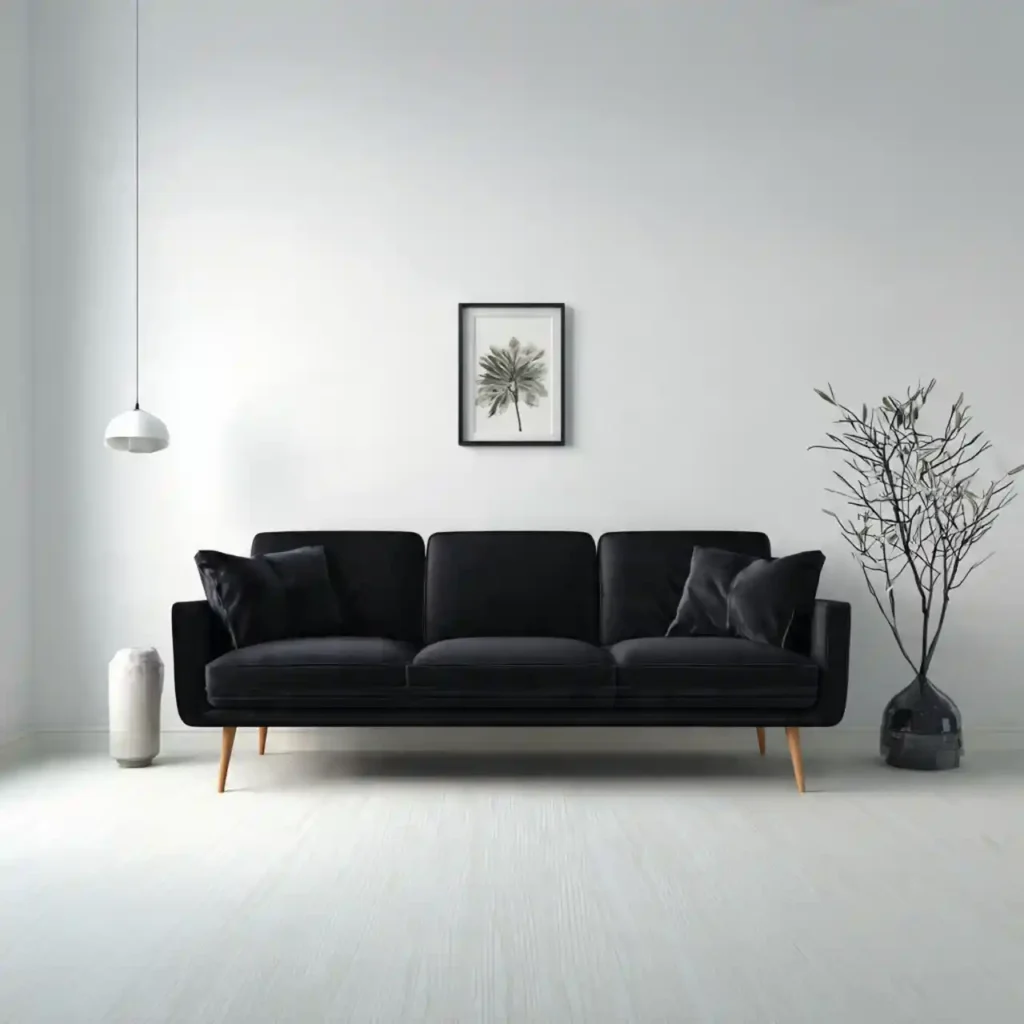 26-Black Sofa Living Room Idea