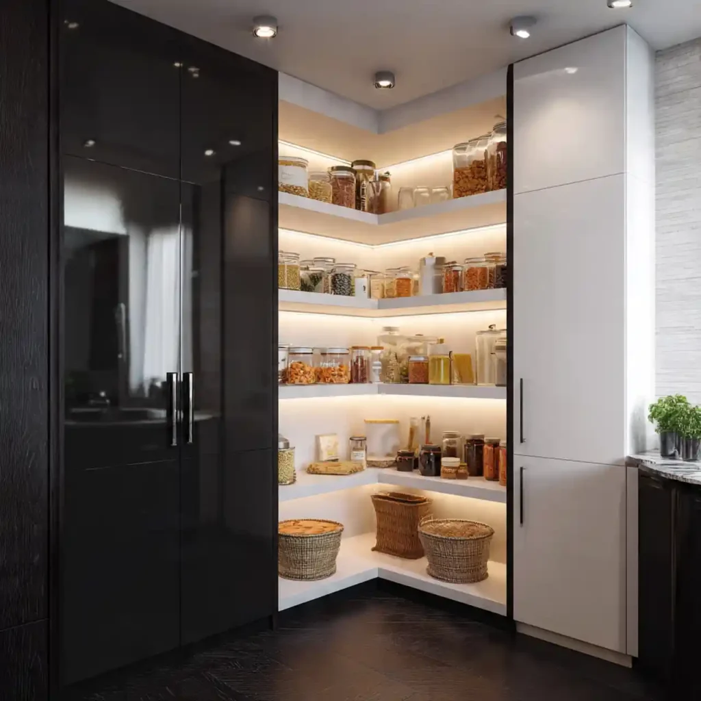 26-Corner Kitchen Pantry Idea