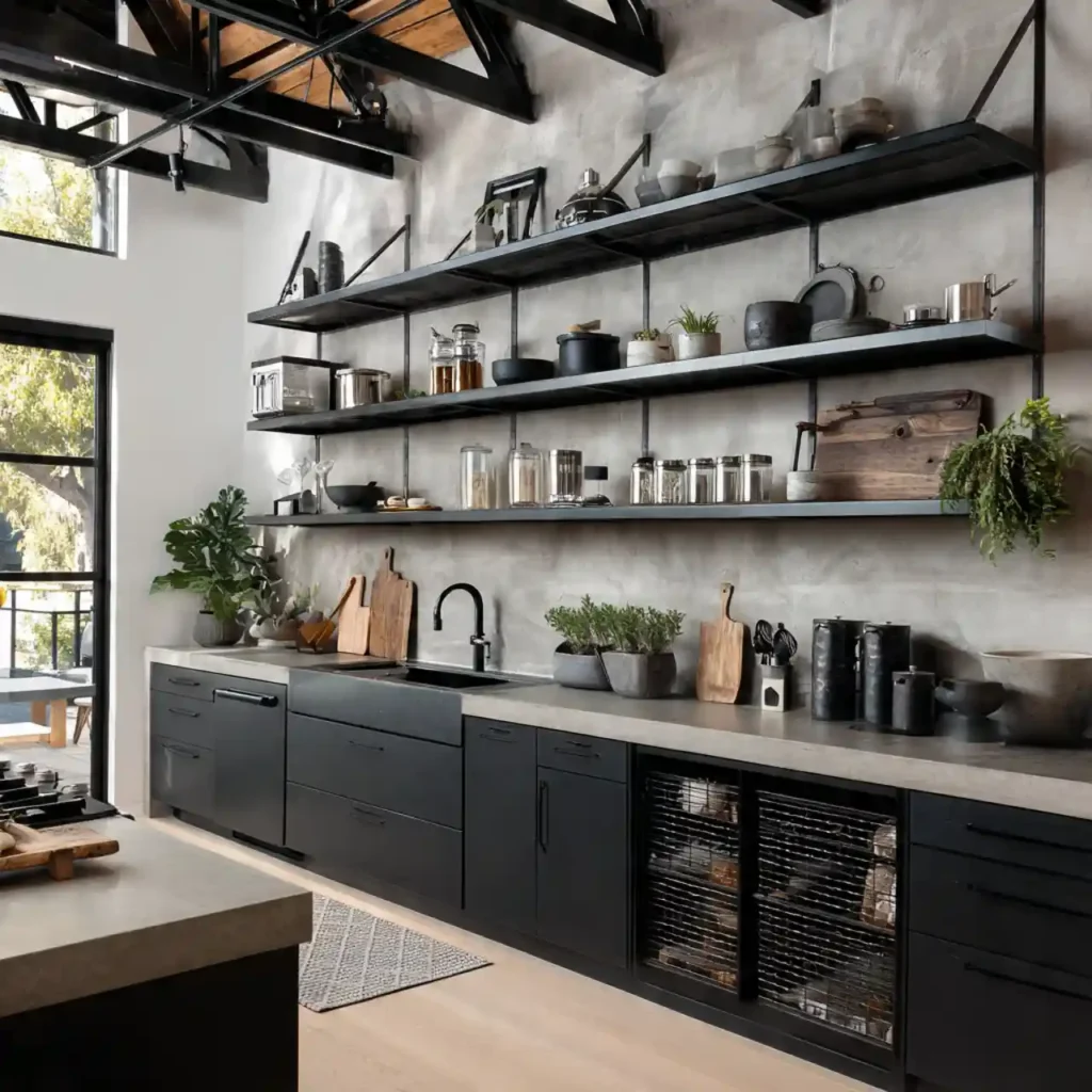 26-Dark Kitchen Cabinet Idea