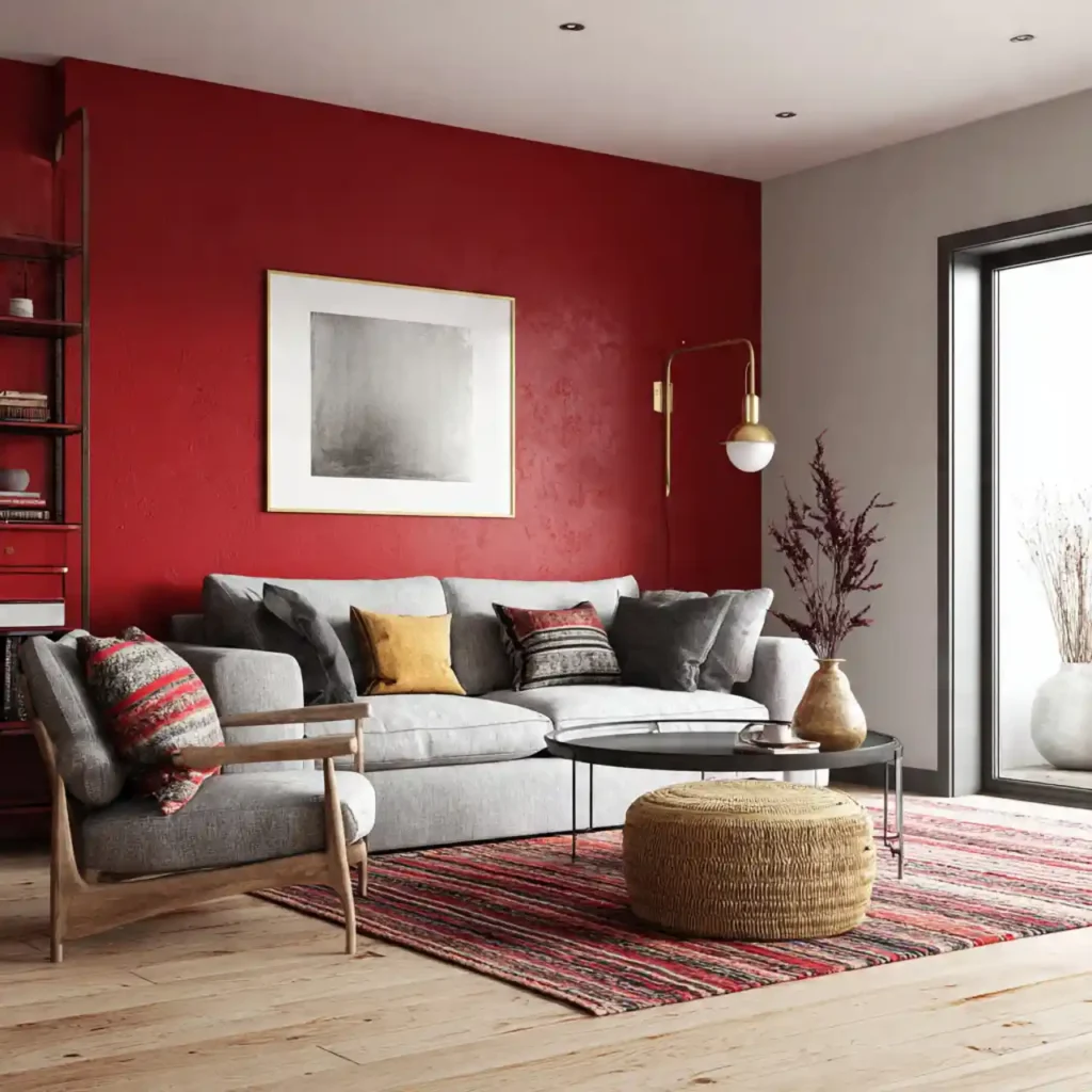 27-living room accent wall idea