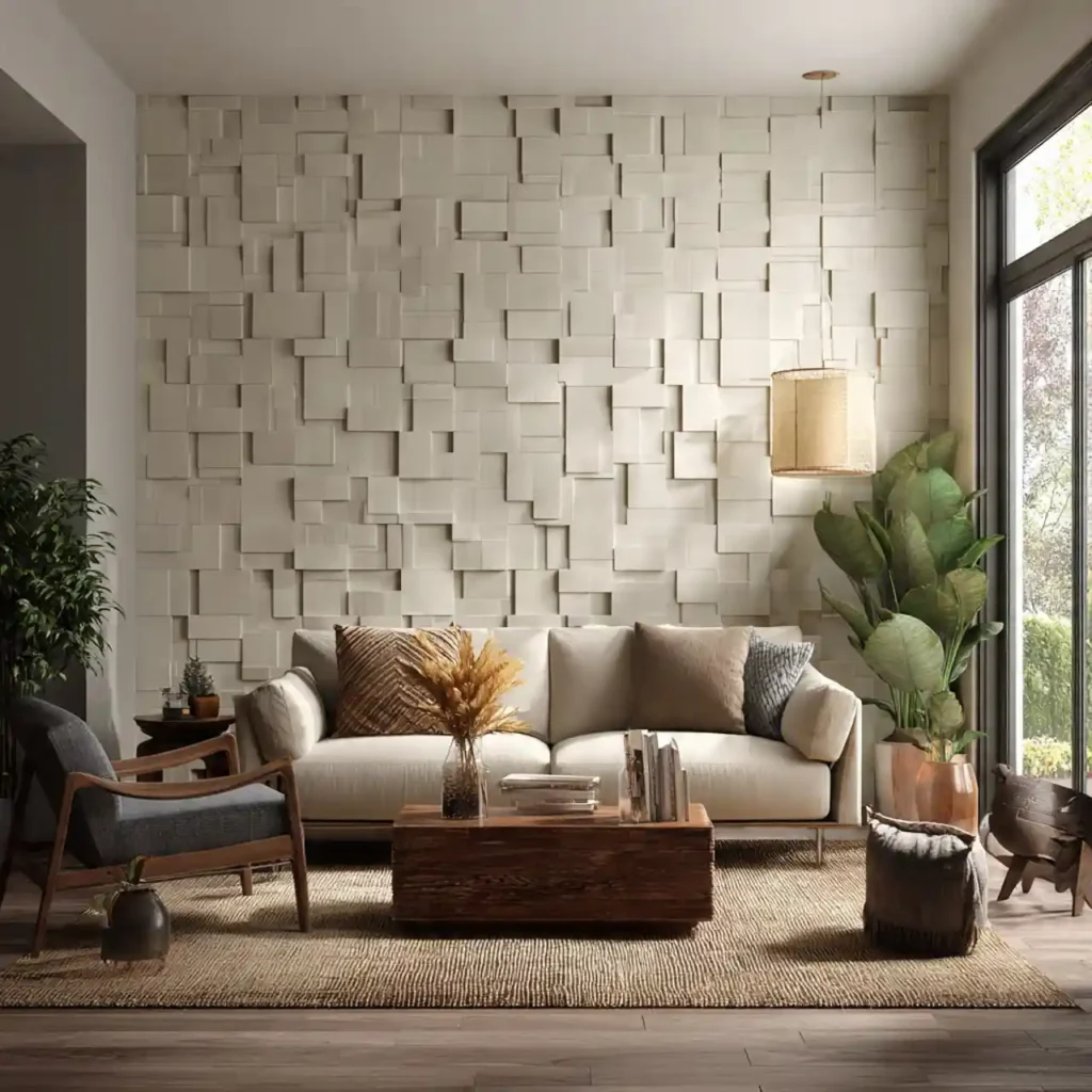 28-living room accent wall idea