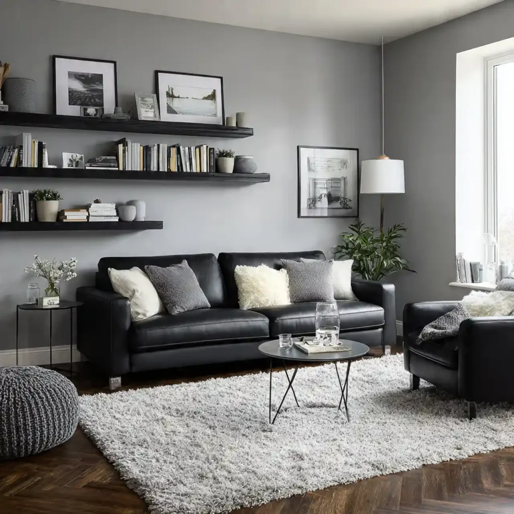 3-Black Sofa Living Room Idea