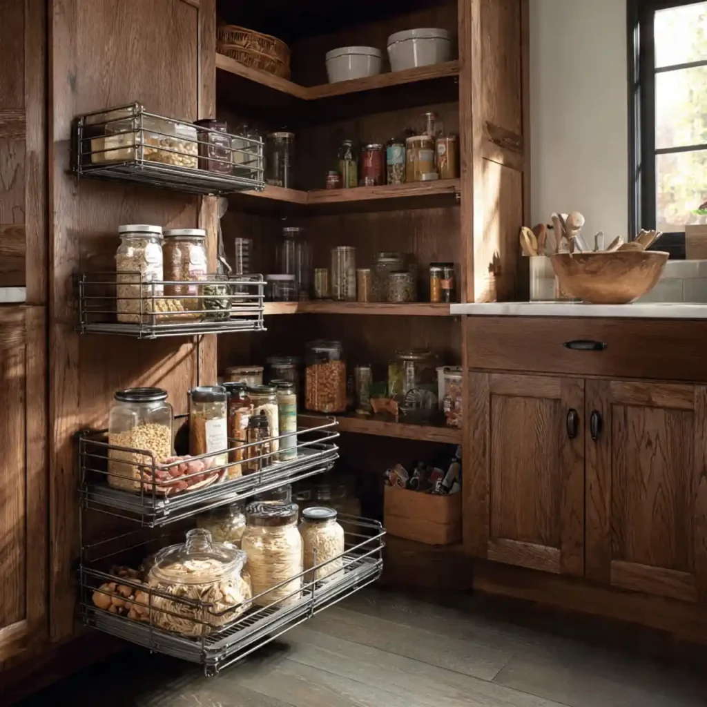 3-Corner Kitchen Pantry Idea