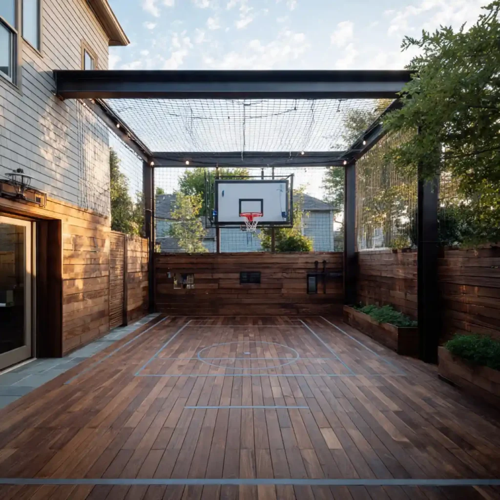 30-Backyard Basketball Court Idea