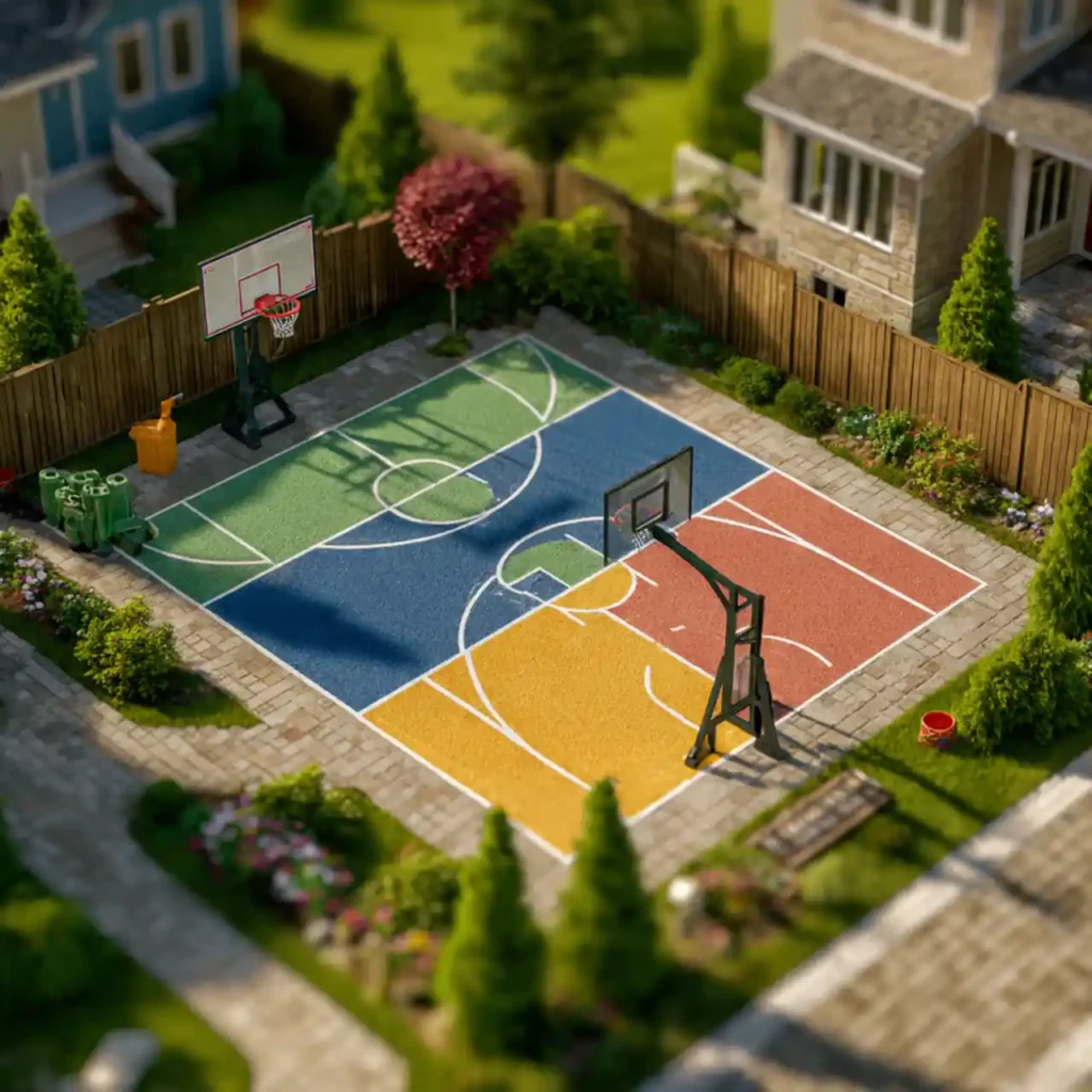 31-Backyard Basketball Court Idea