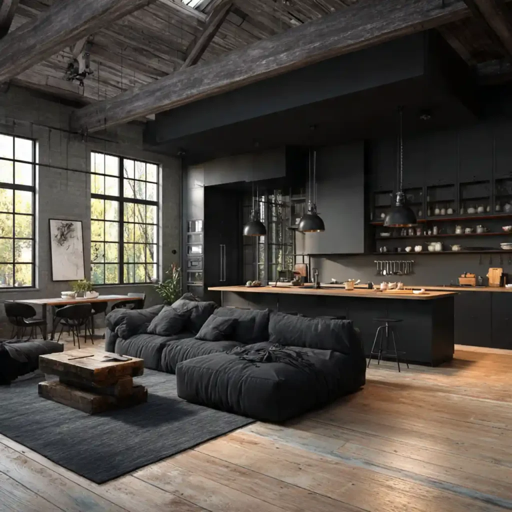 31-Black Kitchen Idea