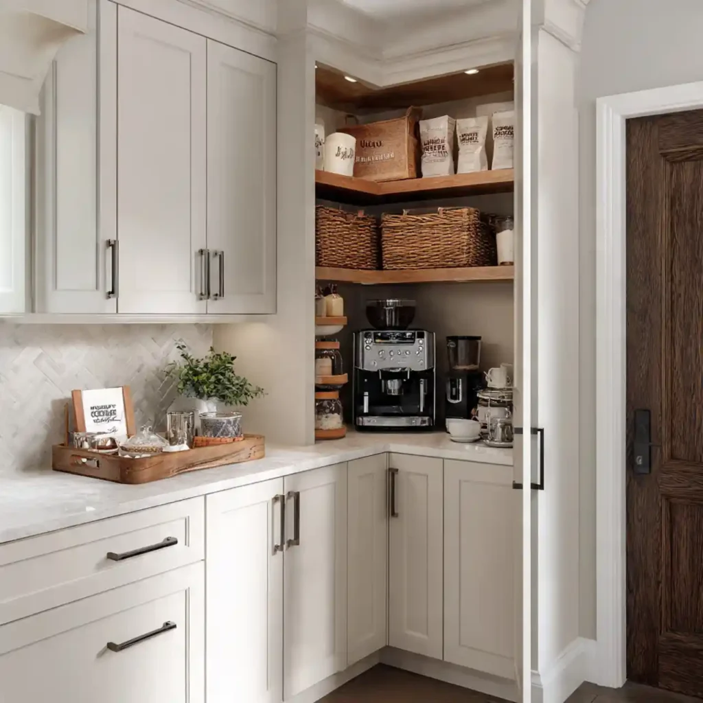 31-Corner Kitchen Pantry Idea