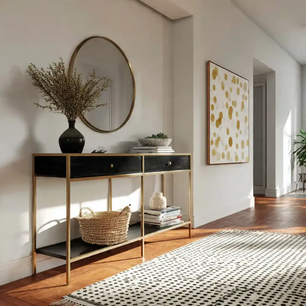 32-Console Table Hallway Idea