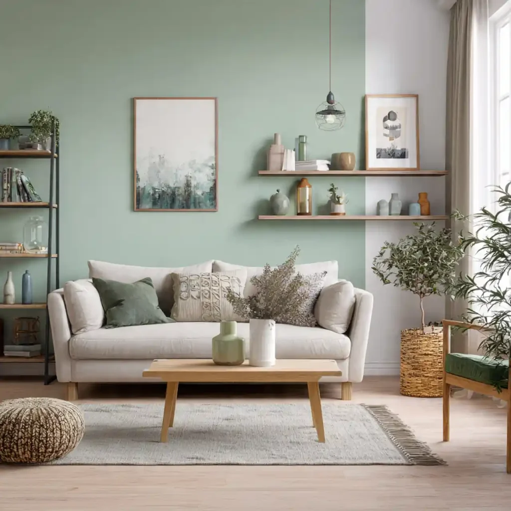 34-living room accent wall idea