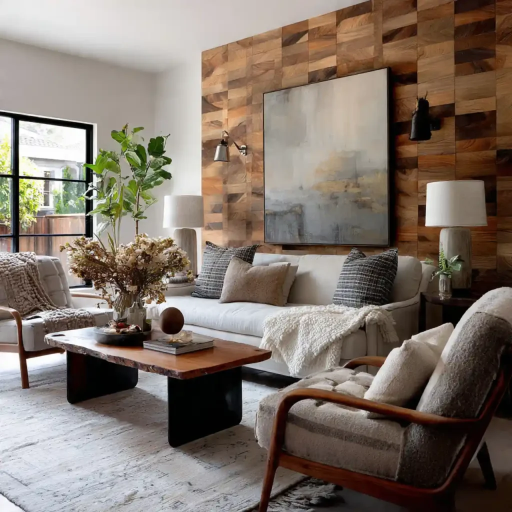 35-living room accent wall idea