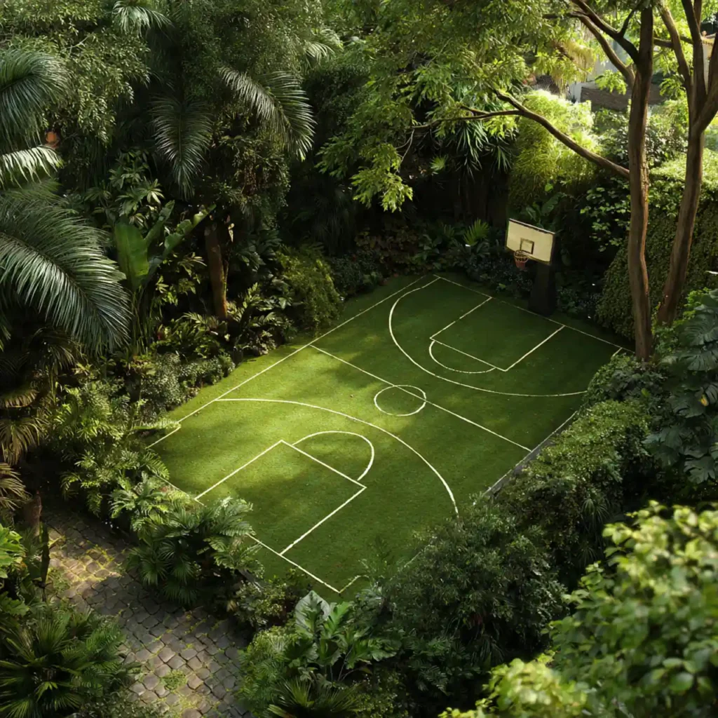 4-Backyard Basketball Court Idea