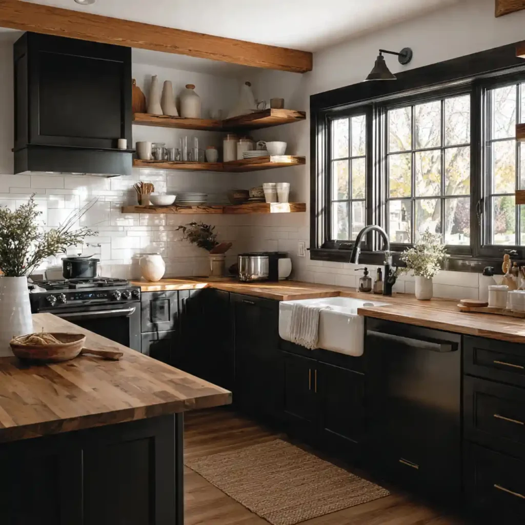 4-Black Kitchen Cabinets